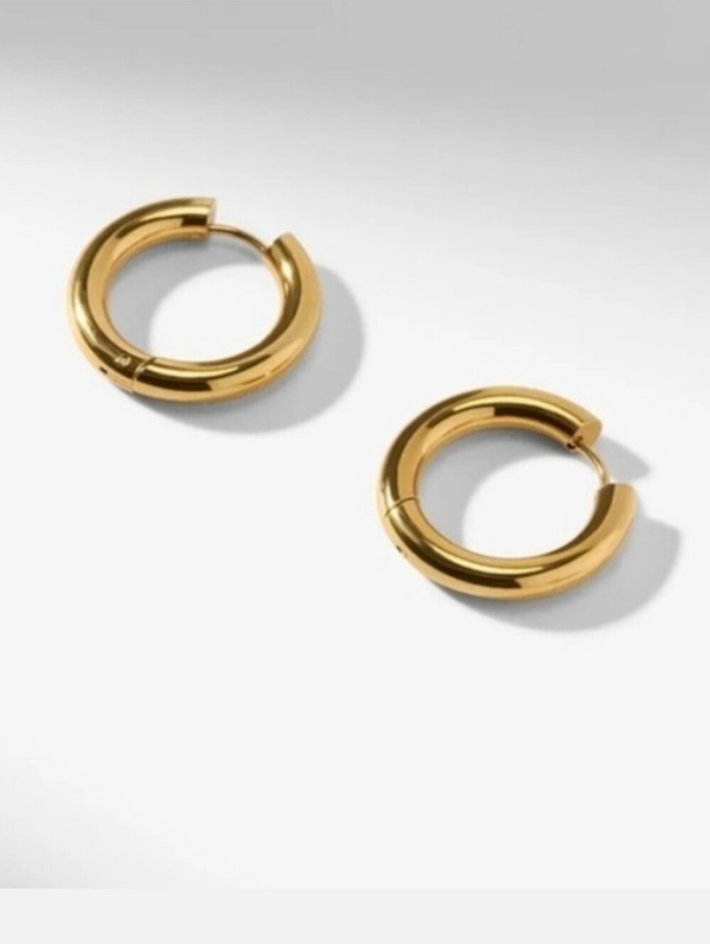 Anthropologie Gold Huggie Hoop Earrings